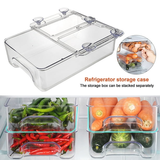 Details about   Refrigerator Drawer Food Storage Box Holder Fridge Shelf Kitchen Organizer Bins